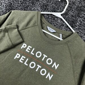 Peloton‎ Sweatshirt Mens Medium Green Fleece Pullover Crewneck PELOTON Graphic